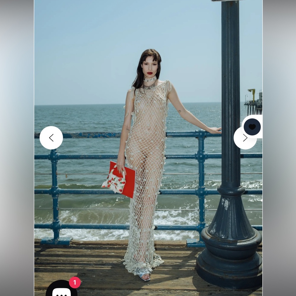Andreeva Metallic Handknit Cover up